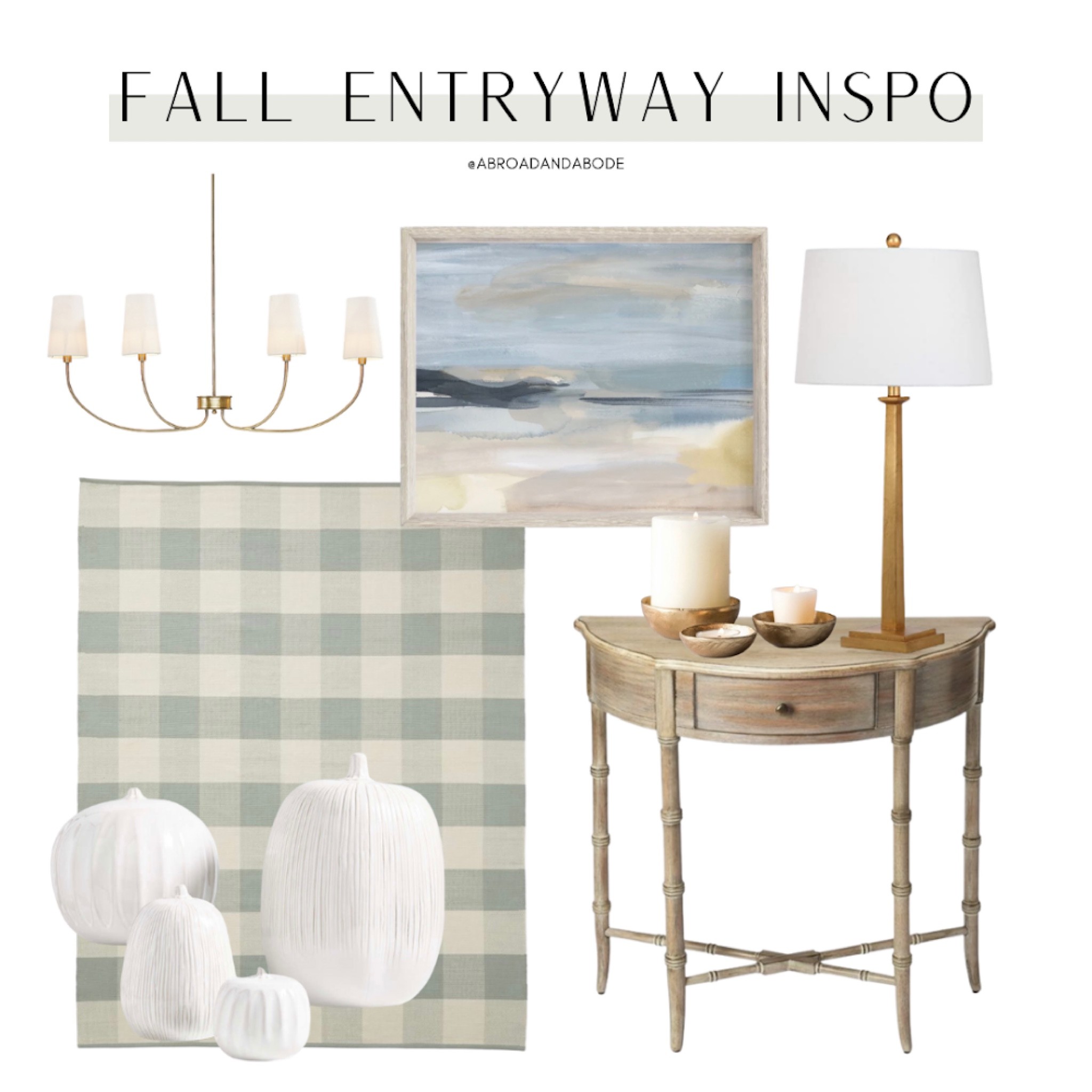 Fall entryway decor inspiration!

Fall decor, entryway, autumn, fall, Halloween, console table, rug, table lamp, wall art, coastal style, modern home

#LTKSeasonal #LTKhome #LTKunder50