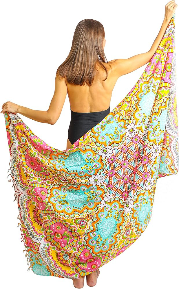 Boho Chic Pareo - Mandala Pareo - Bikini Swimsuit Cover Up - Beach Dress - Wrap | Amazon (US)
