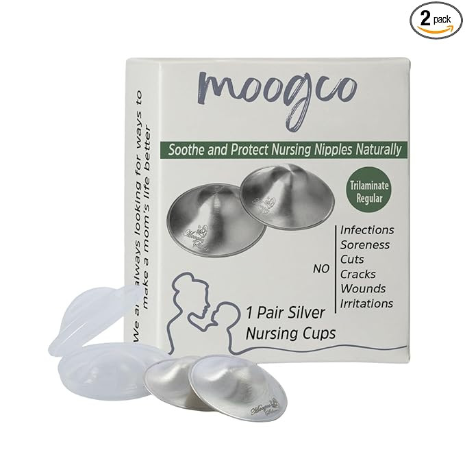 MOOGCO The Original Silver Nursing Cups - 999k Silver Nipple Cups - Nipple Shields for Breastfeed... | Amazon (US)