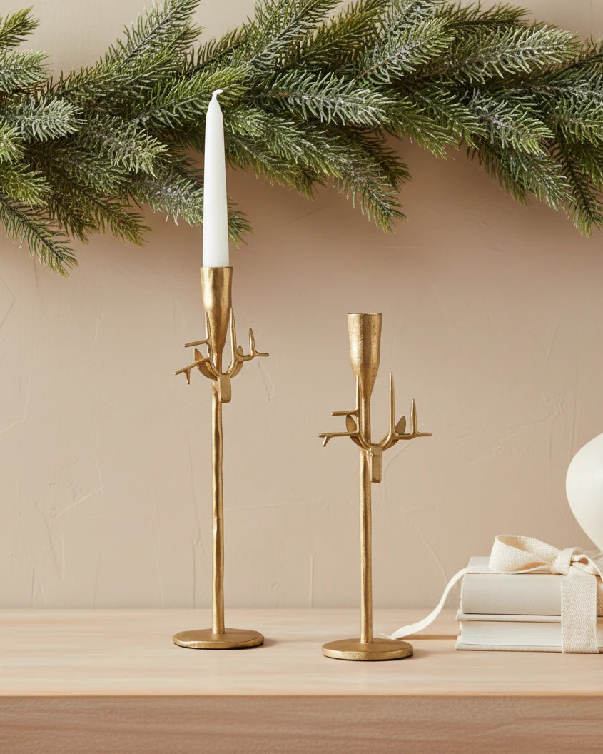 Gold Deer Candle Holder Set | MJHome