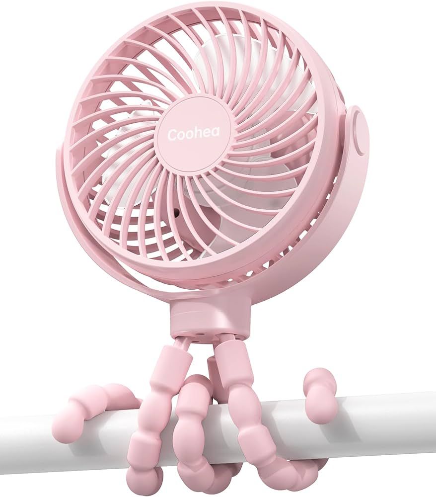 Stroller Fan Clip on Baby Fan USB Rechargeable Small Fan Battery Operated Portable Fan, Flexible ... | Amazon (US)
