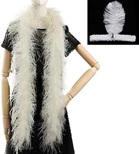 Soarer Ivory Ostrich Feather Boas – 2yards 3ply Long Boas for Party, DIY Production, Clothing Decora | Amazon (US)