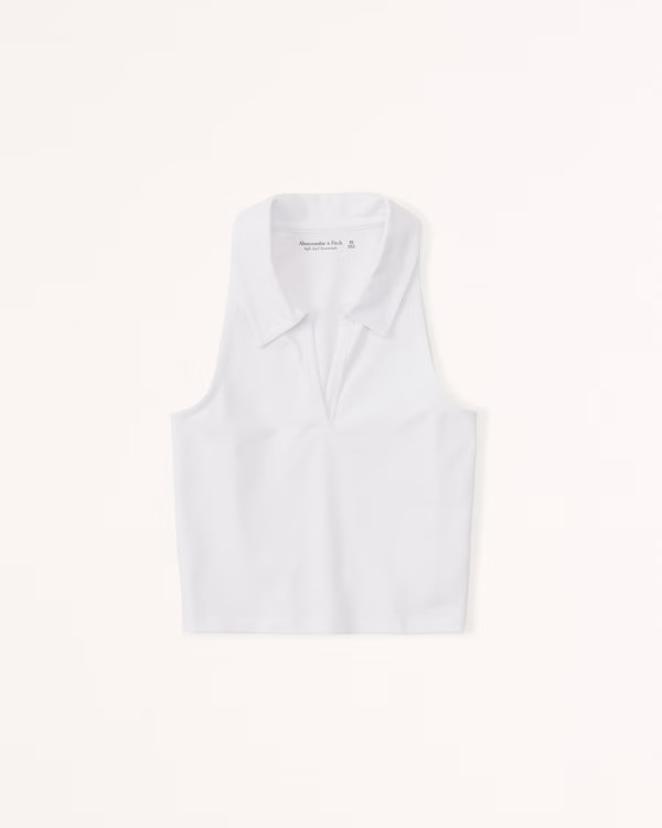 Women's Essential Polo Tank | Women's Tops | Abercrombie.com | Abercrombie & Fitch (US)