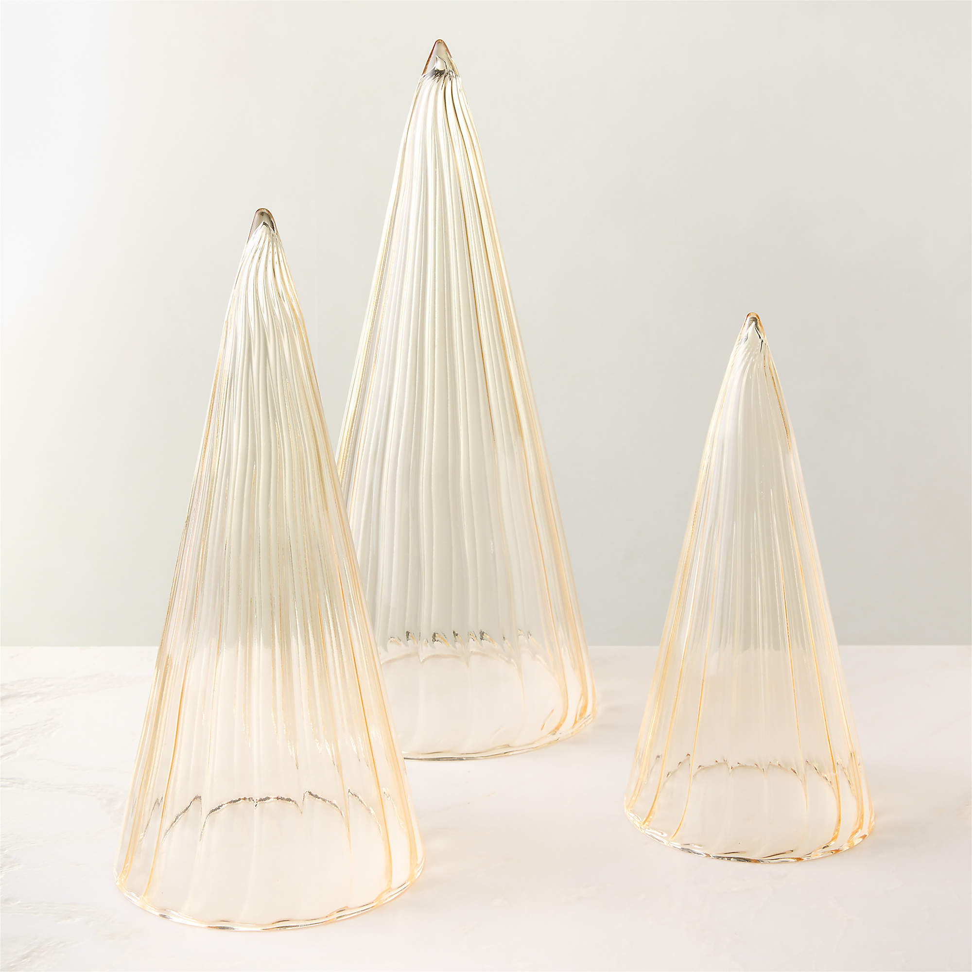 Sylvia Amber Glass Christmas Tree Figure 11.5" | CB2 | CB2