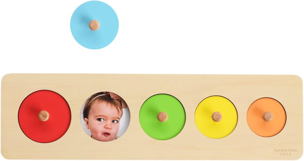 Familiar Faces Toys Personalized Peekaboo Photo Puzzle - Insert Your Own Pictures - Shapes or Cir... | Amazon (US)