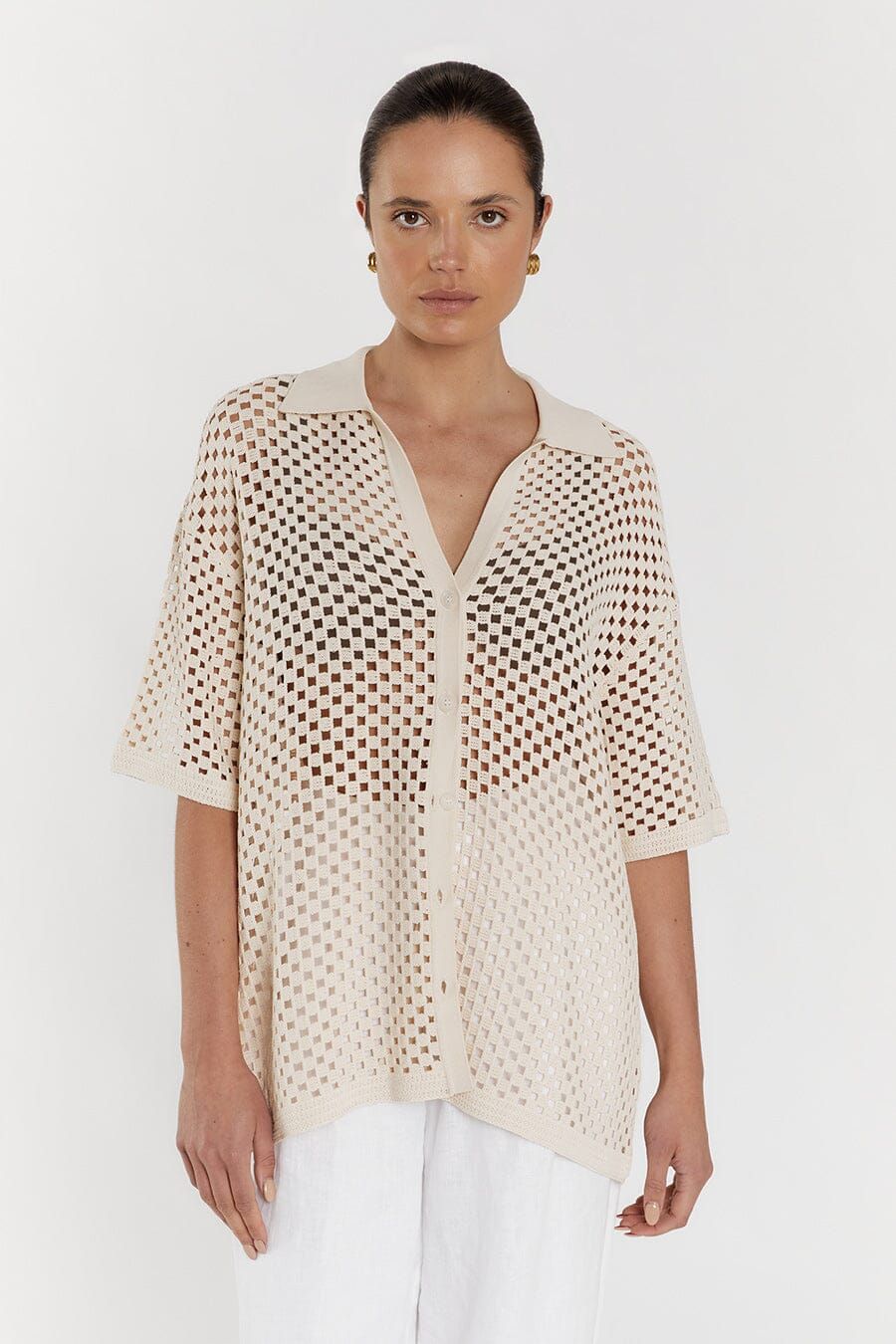 SONNY NATURAL CROCHET SHIRT | DISSH