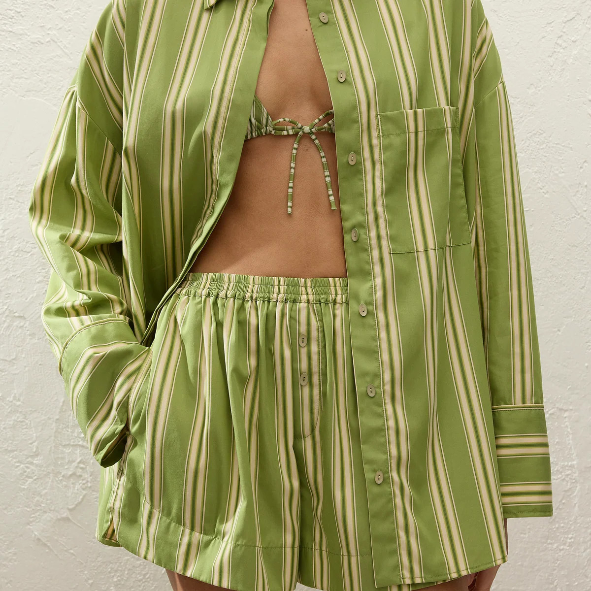 Clemente Shirt Ombre Stripe Juniper | Faithfull (AU)