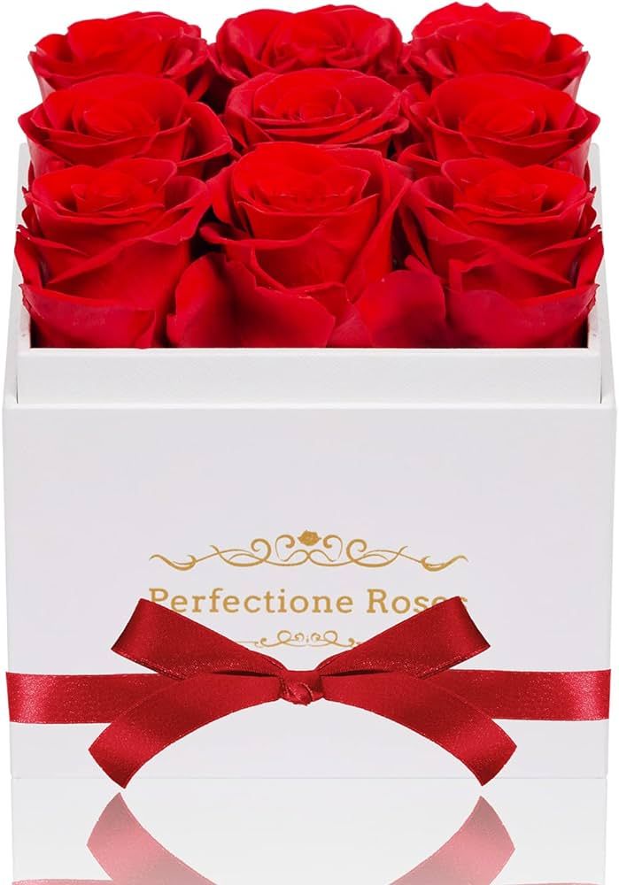 Perfectione Roses Preserved Flowers in a Box, Red Real Roses Long-Lasting Rose Birthday Gifts for... | Amazon (US)
