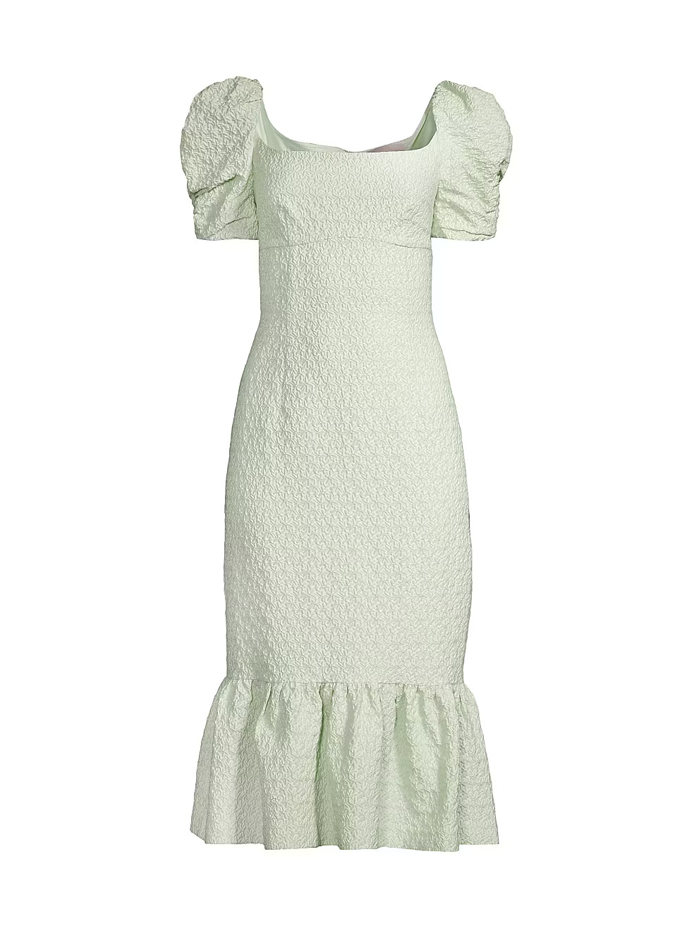 Rachel Parcell Cloqué Puff-Sleeve Midi-Dress | Saks Fifth Avenue