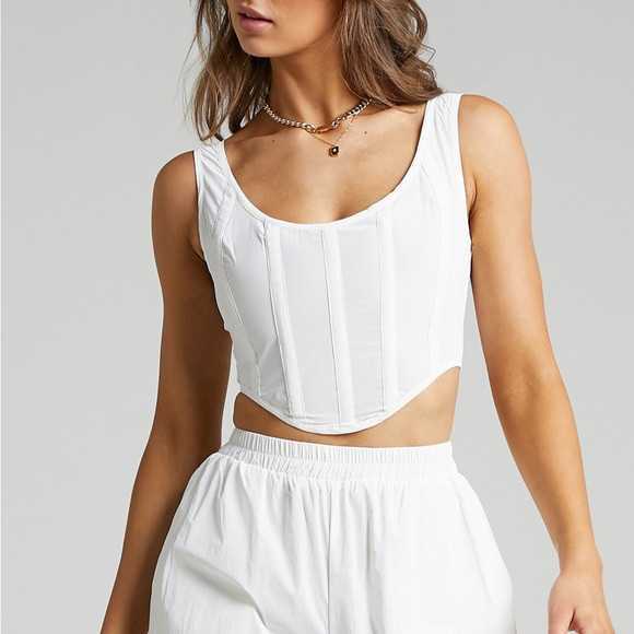 [by.dyln] revolve miller nylon corset crop top white L | Poshmark