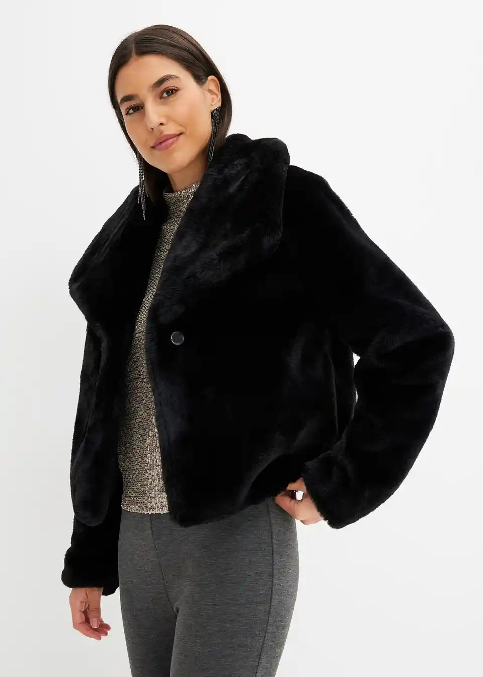 Fellimitat-Jacke | Bonprix DE