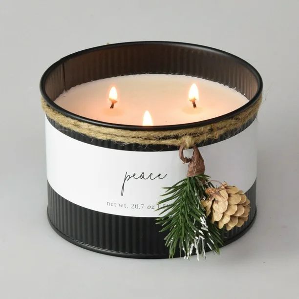 Peace | Pine & Balsam 3-Wick Tin Scented Candle 20.7oz - Walmart.com | Walmart (US)