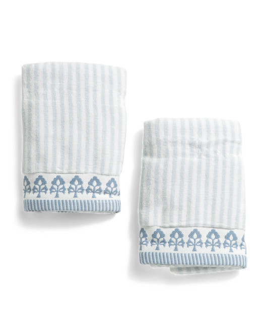 2pk Maisy Kate Striped Hand Towels | TJ Maxx