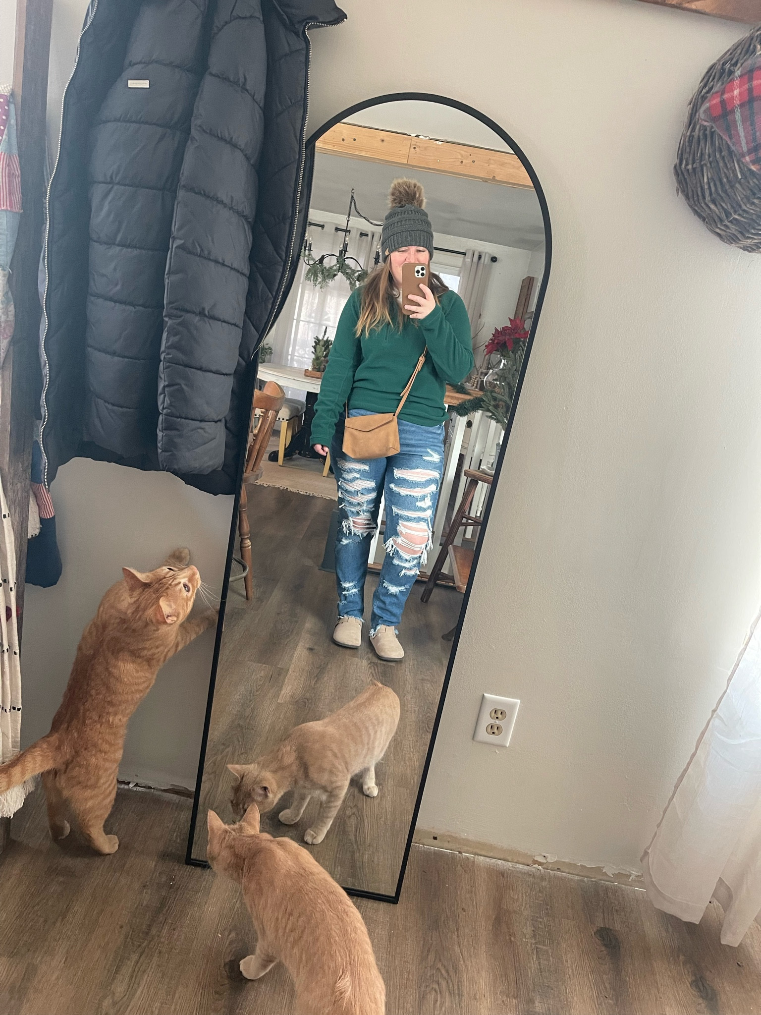 New mirror from Walmart. Not sure if it’ll stay here or go in my closet but I love it!! And I think the boys do too 😆

#walmartfinds 

#LTKfindsunder100 #LTKhome