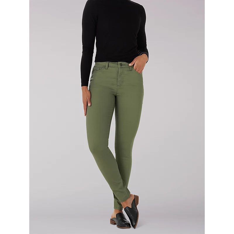 Lee Women's Legendary Slim Fit Skinny Jeans Light Green (Size 14 x S) | Lee Jeans
