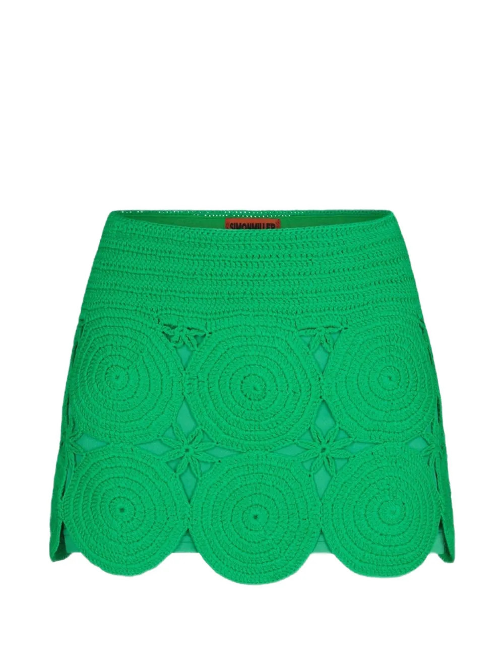 Simon Miller Beep Beep crochet appliqué mini skirt - Green | Farfetch Global