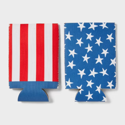 2pk Fabric Short Beverage Cooler Stripes and Fun - Sun Squad™ | Target