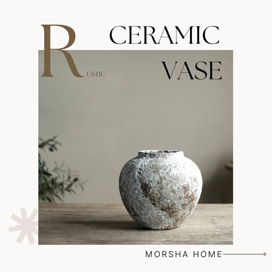 MORSHA Ceramic Vase Home Decor, Terracotta Flower Modern Trendy Minimalist Decor Farmhouse Table ... | Amazon (US)
