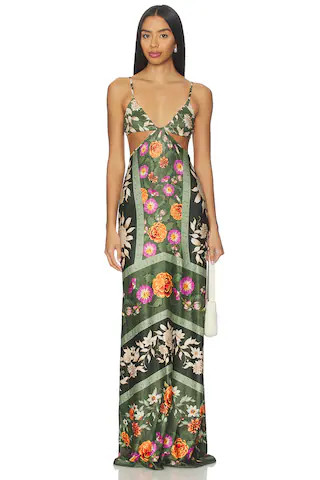 Agua Bendita x REVOLVE Grotta Dress in Green Floral from Revolve.com | Revolve Clothing (Global)