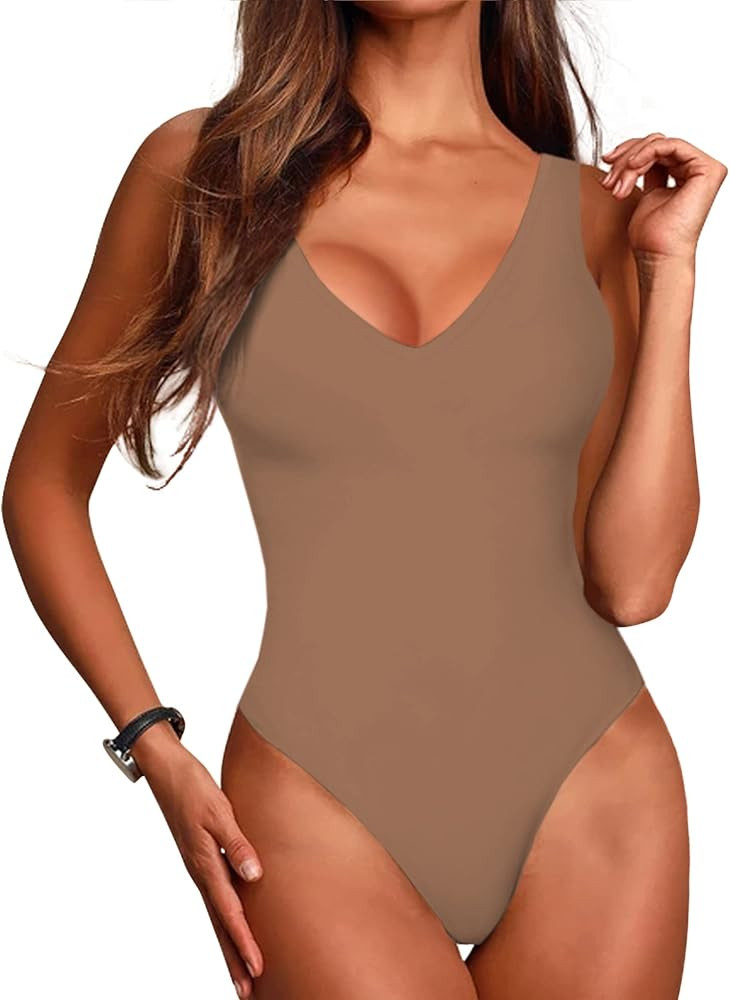 BelleLovin Women's Scoop Neck Bodysuits Sleeveless Tank Top Jumpsuits | Amazon (US)
