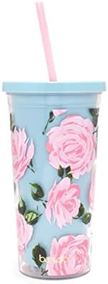 ban.do Floral Insulated Sip Sip Tumbler with Reusable Straw, 20 Ounces (Rose Parade) | Amazon (US)