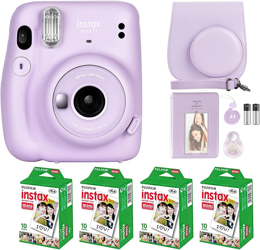 Fujifilm Instax Mini 11 Camera with Fujifilm Instant Mini Film (40 Sheets) Bundle with Deals Numb... | Amazon (US)