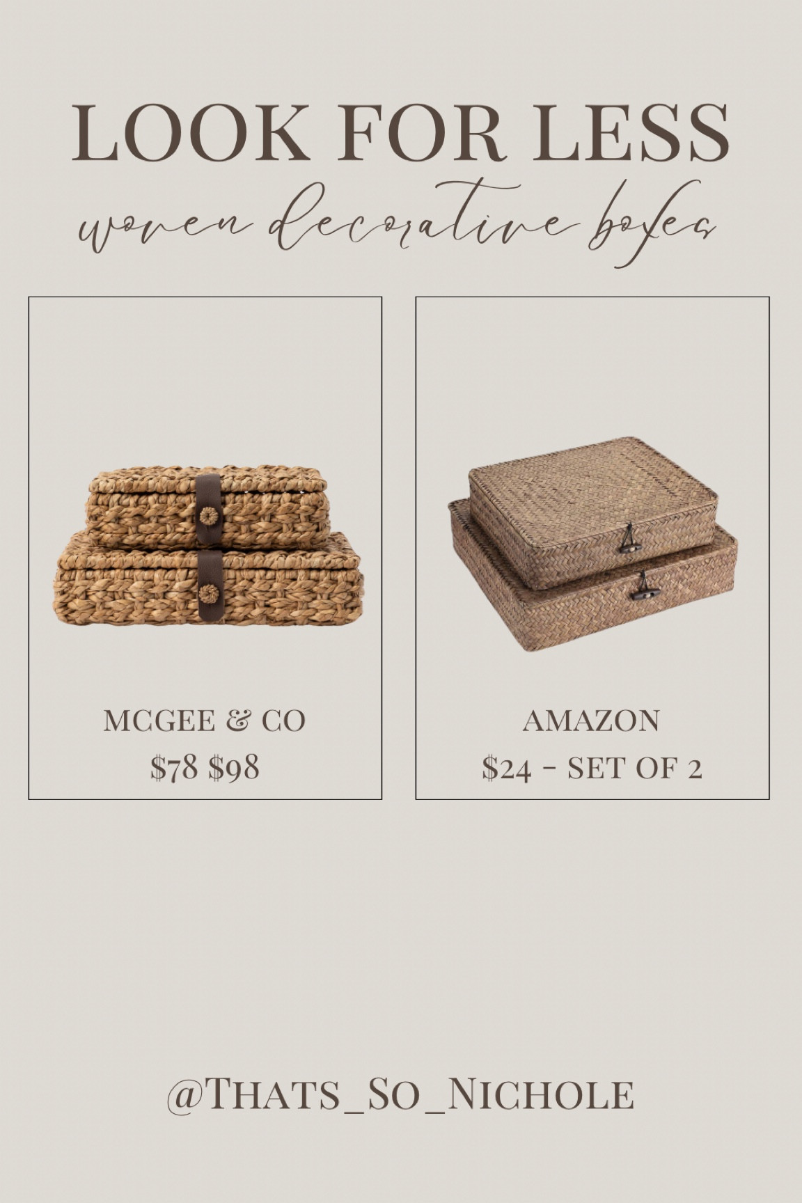 Such a good look for less! I have the Amazon set and love them! The McGee & Co ones are beautiful and a splurge. The Amazon ones provide the same styling effect at a fraction of the price. 

#LTKStyleTip #LTKHome #LTKFindsUnder50