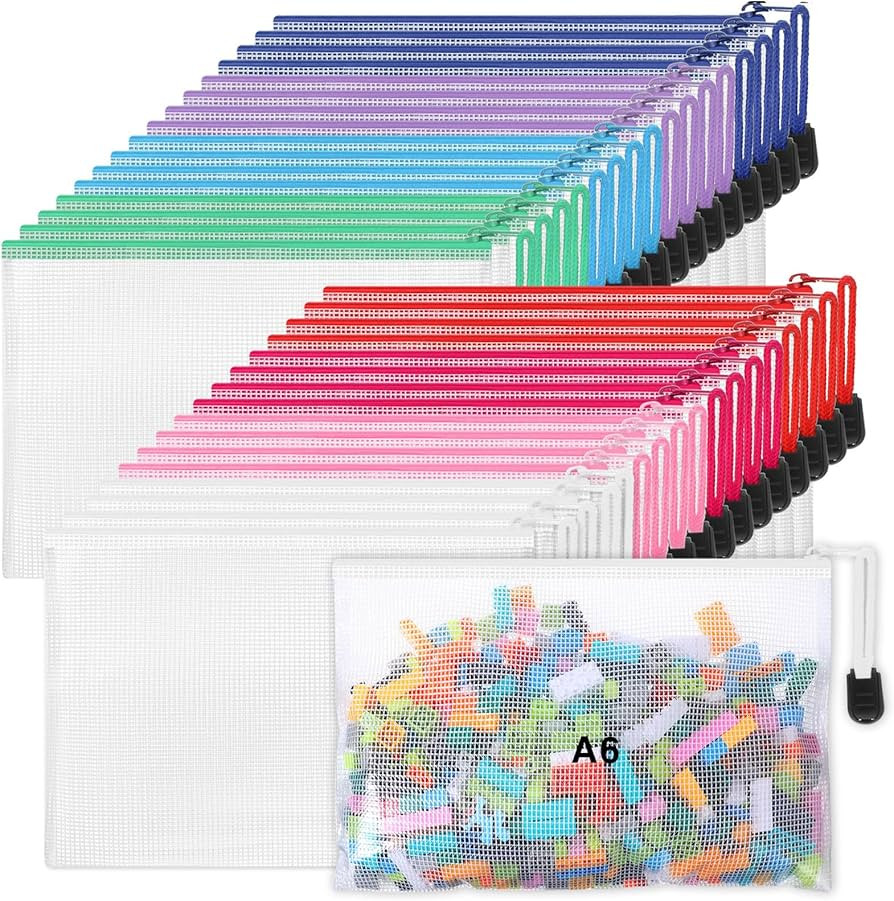 Jetec 32 Pcs Toy Storage Bags Mesh Zipper Pouch Zipper Bags Waterproof Reusable Plastic Mesh Zipp... | Amazon (US)