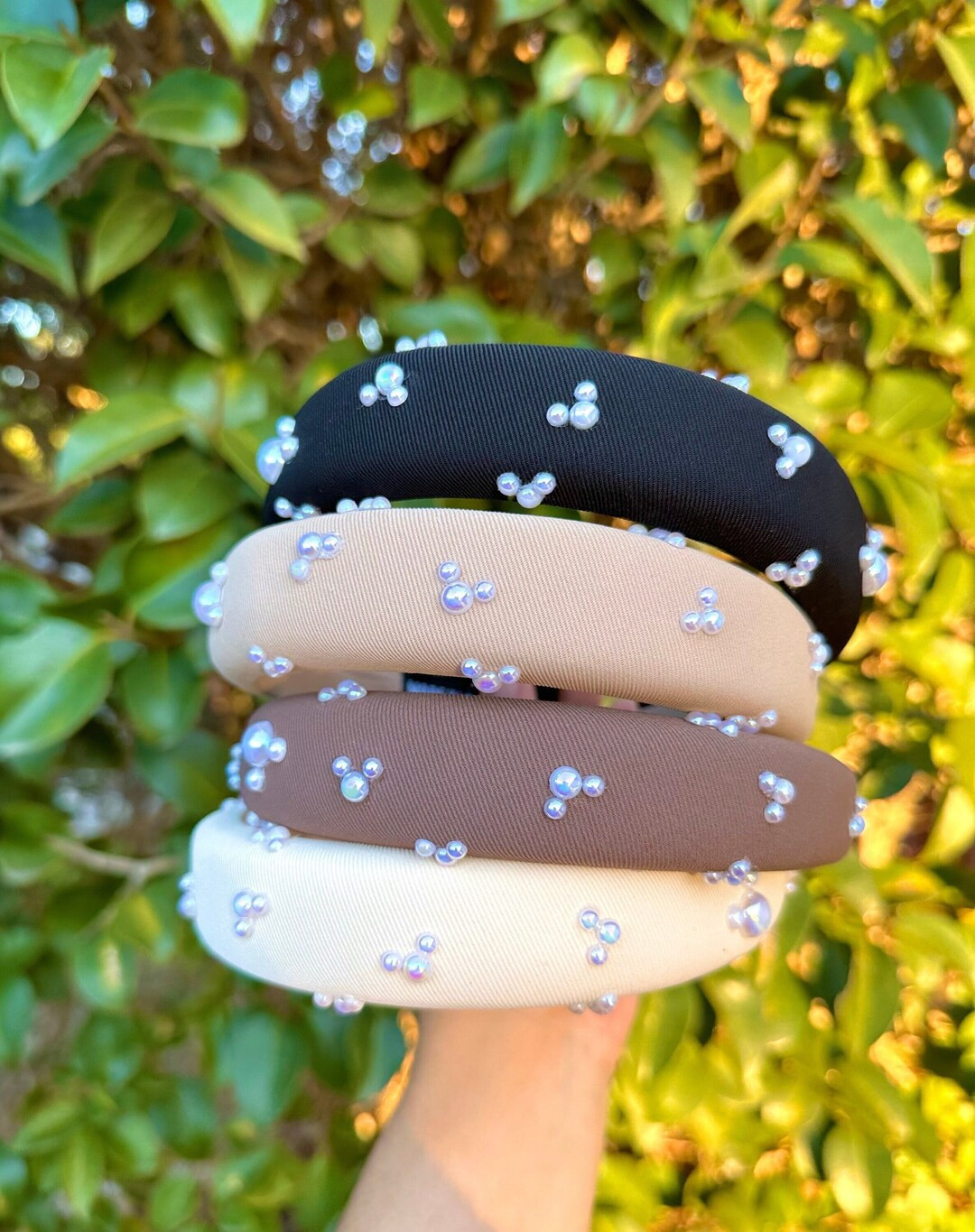 Neutral Hidden Mickey Headbands, Park Ears, Mickey Beaded, Disney Headbands, Disney Ears, Padded ... | Etsy (US)