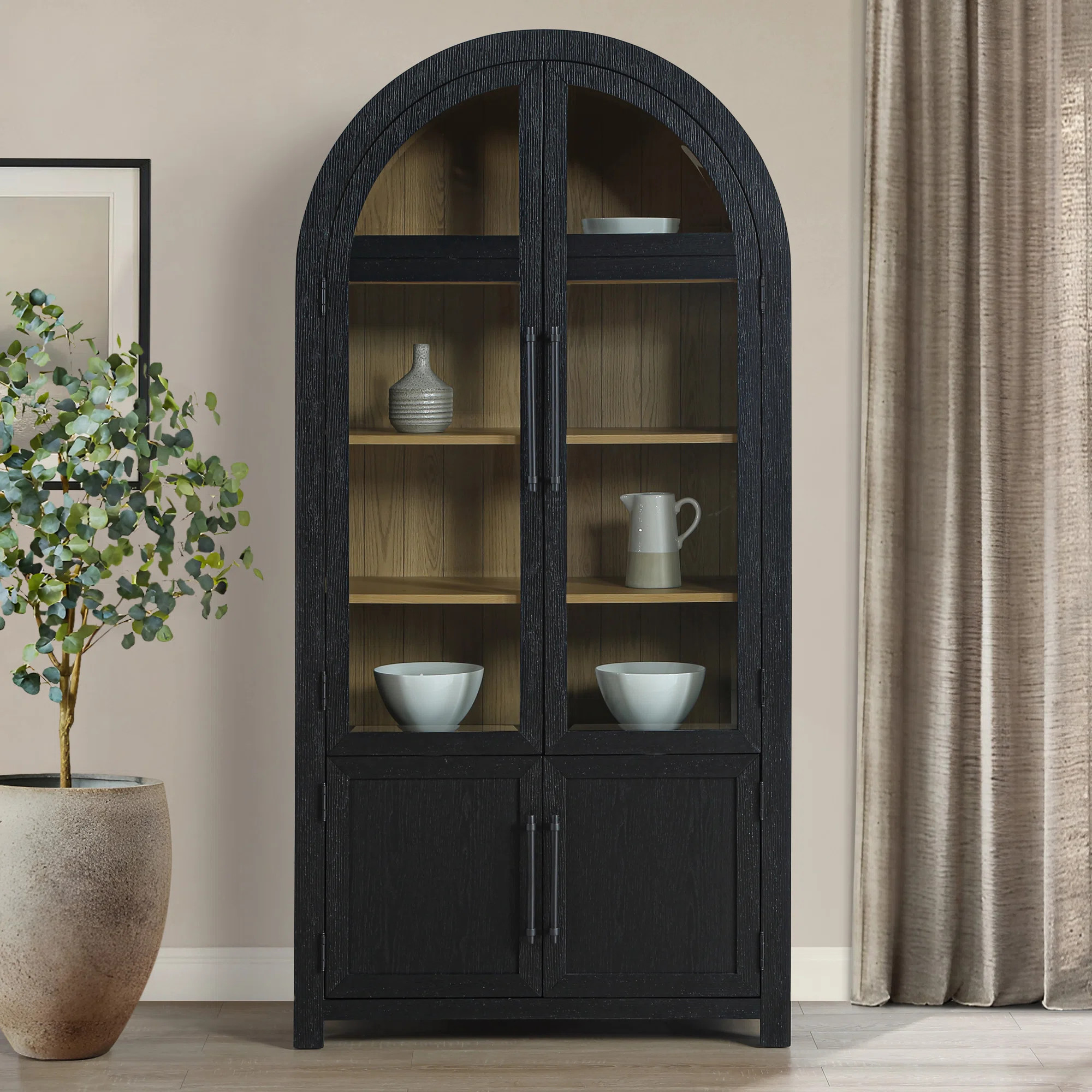 Lark Manor™ Magnolia Curio Cabinet with Glass Display Doors and Hidden Storage | Wayfair | Wayfair North America