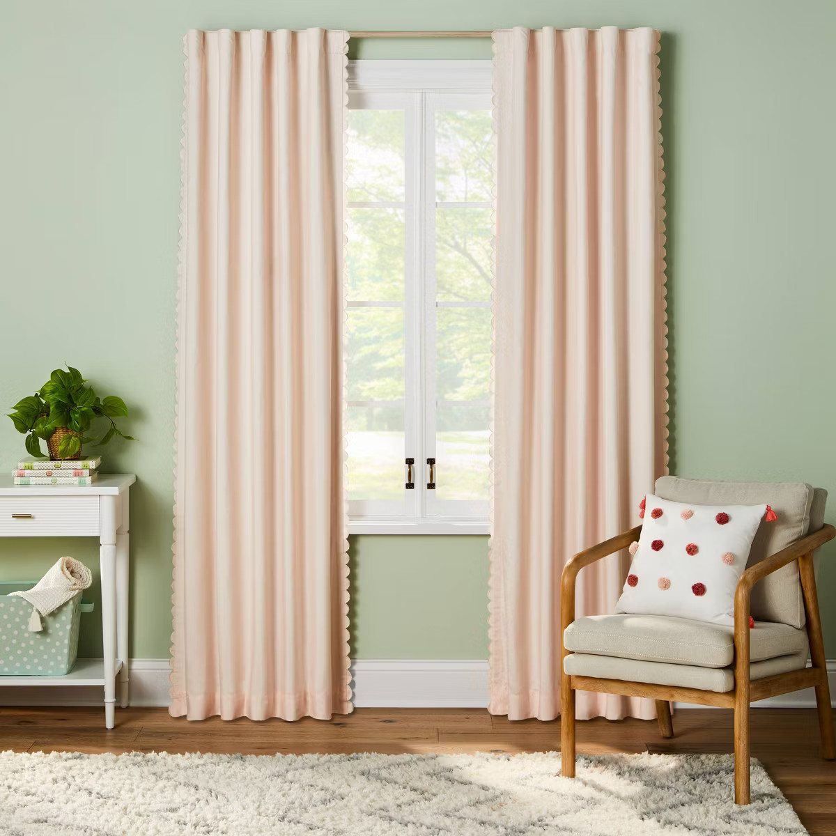 Scallop Kids' Blackout Window Curtain Panel Cream - Pillowfort™ | Target