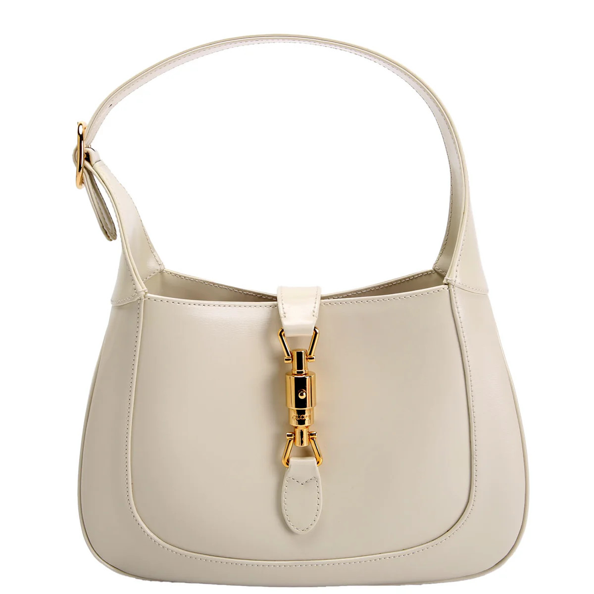 636709 Jackie 1961 Shoulder Bag Small White/Gold | Keeks Designer Handbags
