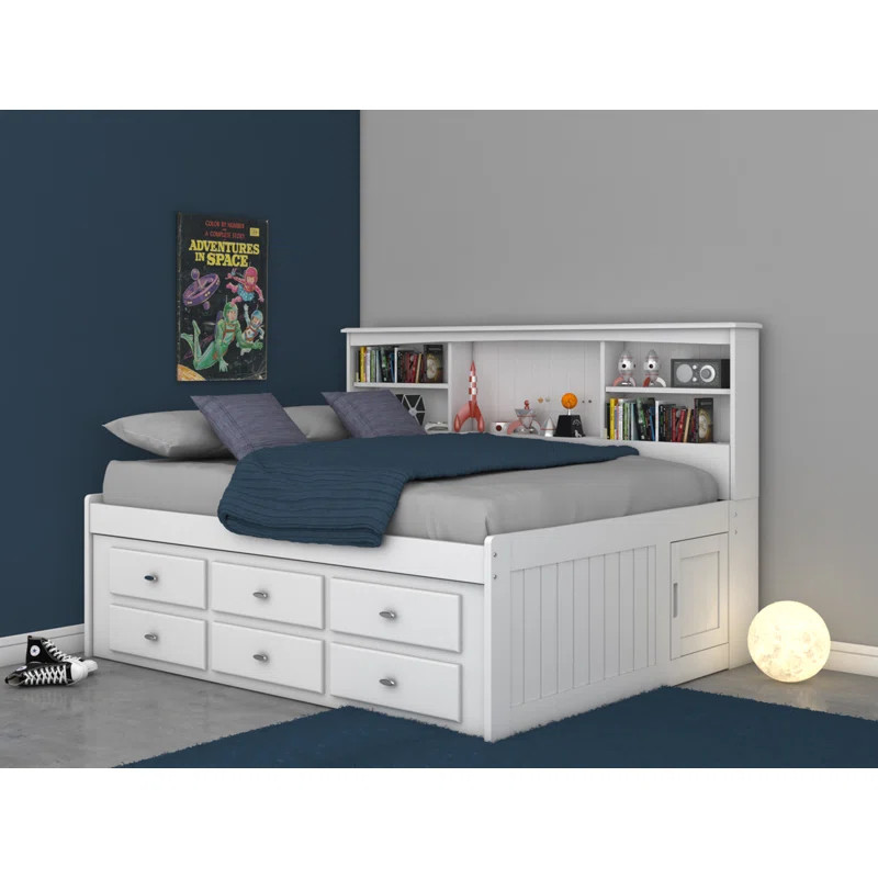 Beckford 6 Drawer Solid Wood Bed with Bookcase | Wayfair North America
