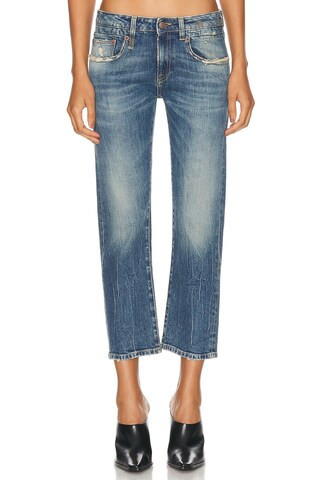 R13 Boy Straight Leg in Denim-Dark | FWRD 