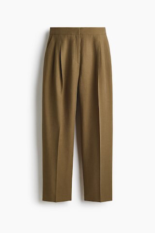 H & M - Barrel-leg twill trousers - Green | H&M (UK, MY, IN, SG, PH, TW, HK)