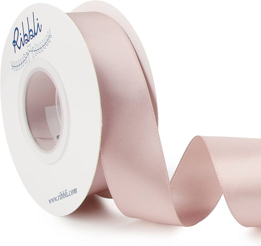 Ribbli Vanilla Double Faced Satin Ribbon,1” x Continuous 25 Yards,Use for Craft Bows Bouquet, G... | Amazon (US)