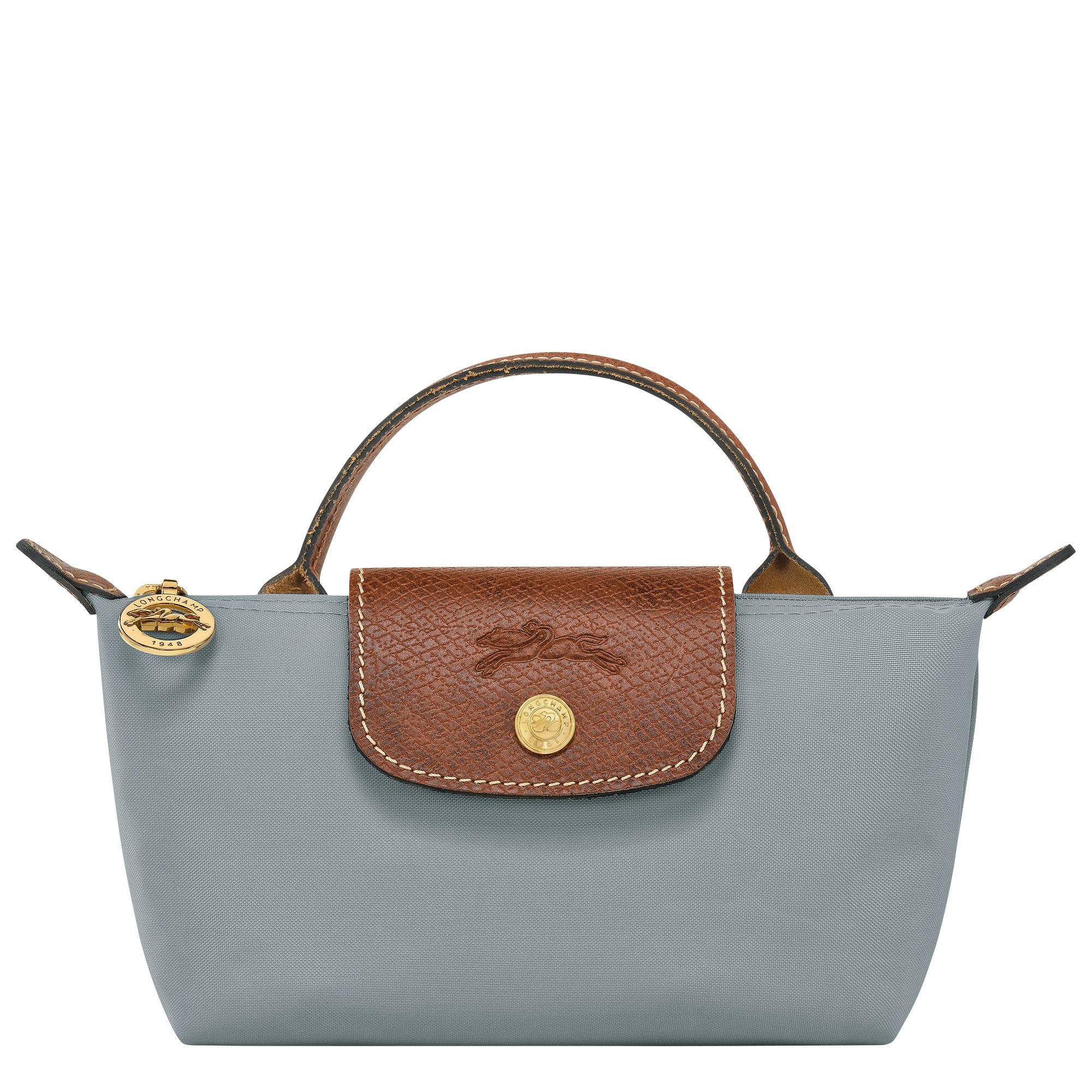 Le Pliage Original Pouch with handle Steel - Recycled canvas | Longchamp GB | Longchamp