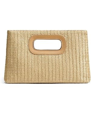 Summer Straw Clutch Purses Women Beach Handbags  Small Boho Raffia Woven Bag | Amazon (US)