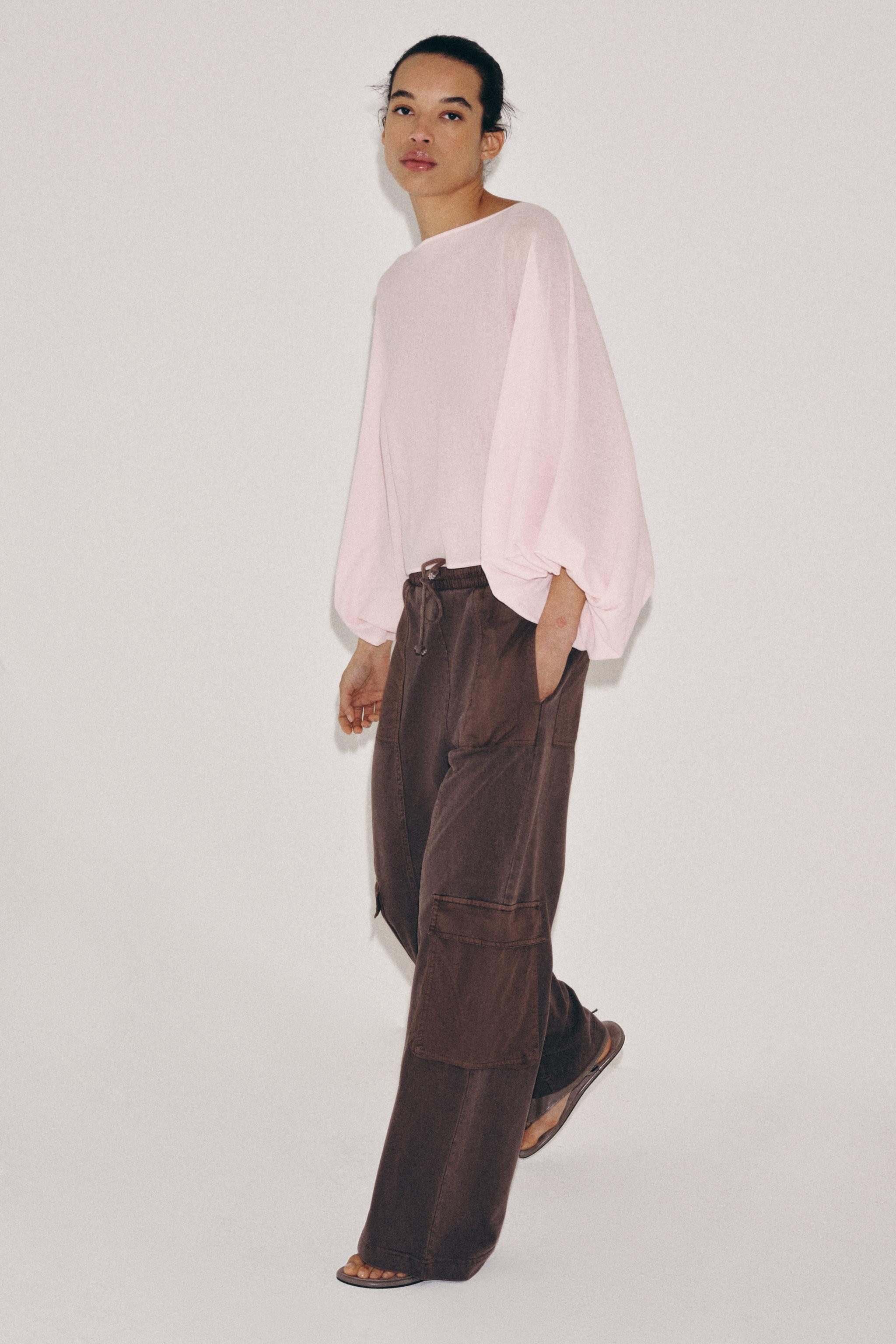 KNIT TOP WITH VOLUME SLEEVES | Zara US