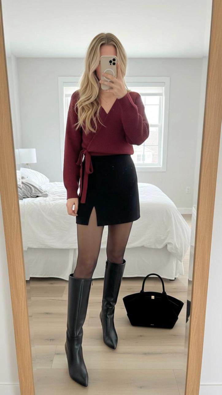 Winter chic but make it playful ✨🖤
A rich burgundy sweater paired with tailored black skirt and sheer tights is the combo for cozy-meets-elevated style. Warm up the look with sleek knee-high boots and a structured bag, and you’ve got the perfect outfit for holiday dinners, nights out, or anytime you want to look stylish without going full glam. It’s giving confident. feminine. effortlessly cool.
Save this for your winter outfit inspo 🤎🖤
Keywords: burgundy sweater outfit, winter shorts style, chic holiday outfit, tights and boots outfit, cozy elevated winter fashion, Amazon outfit ideas, winter date night look, classy feminine style, cold weather chic, neutral winter wardrobe essentials

#LTKmorningroutine #LTKgrwm #LTKdayinmylife