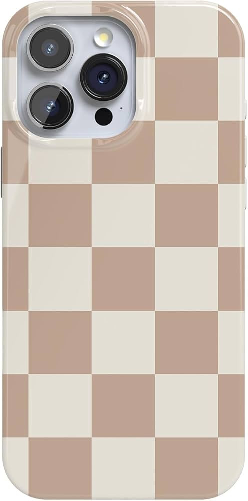 Casely iPhone 16 Pro Case | Fit Check | Neutral Checkerboard Checkered | Classic Ultra Slim Desig... | Amazon (US)