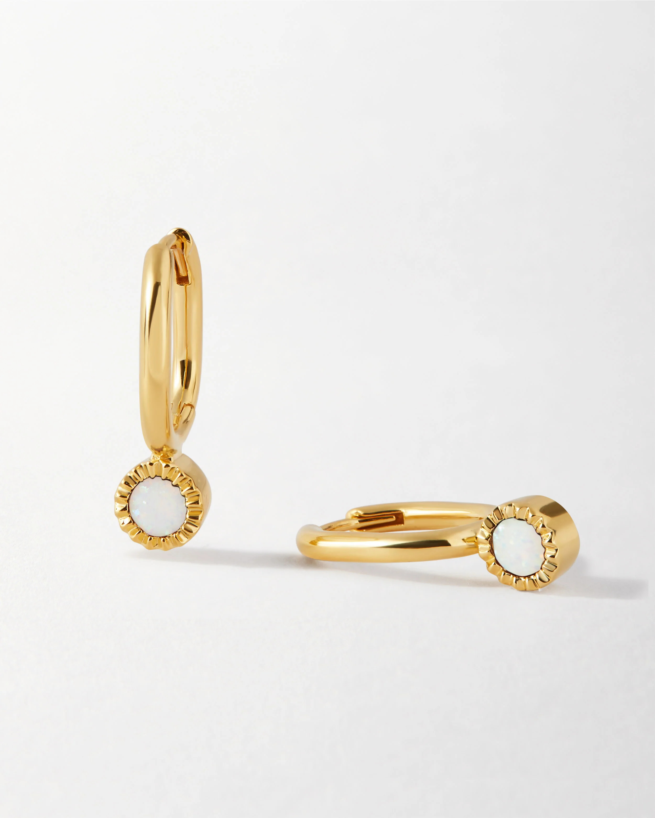 Opal October Birthstone Drop Earrings | 18k Gold Plated | EDGE of EMBER Ltd