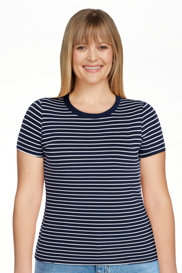 Time and Tru Women's Ribbed Tee with Short Sleeves, Sizes XS-XXXL | Walmart (US)