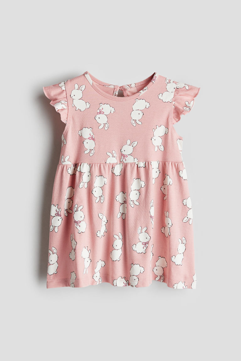 H & M - Printed Cotton Dress - Pink | H&M (US + CA)