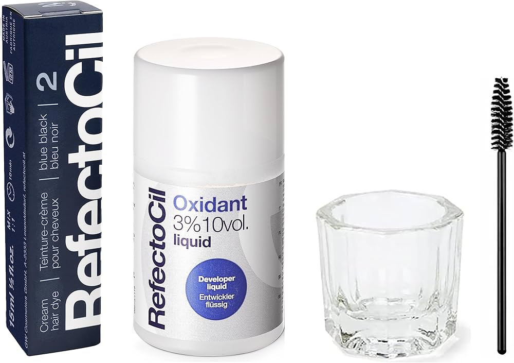 RefectoCil Hair Tinting Kit Includes Cream Hair Dye + Liquid Oxidant 3% + Mixing Brush & Mixing D... | Amazon (US)