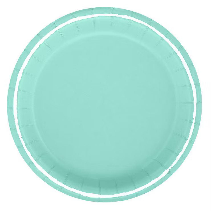 8.5" 20ct Solid Dinner Paper Plates Turquoise - Spritz™ | Target