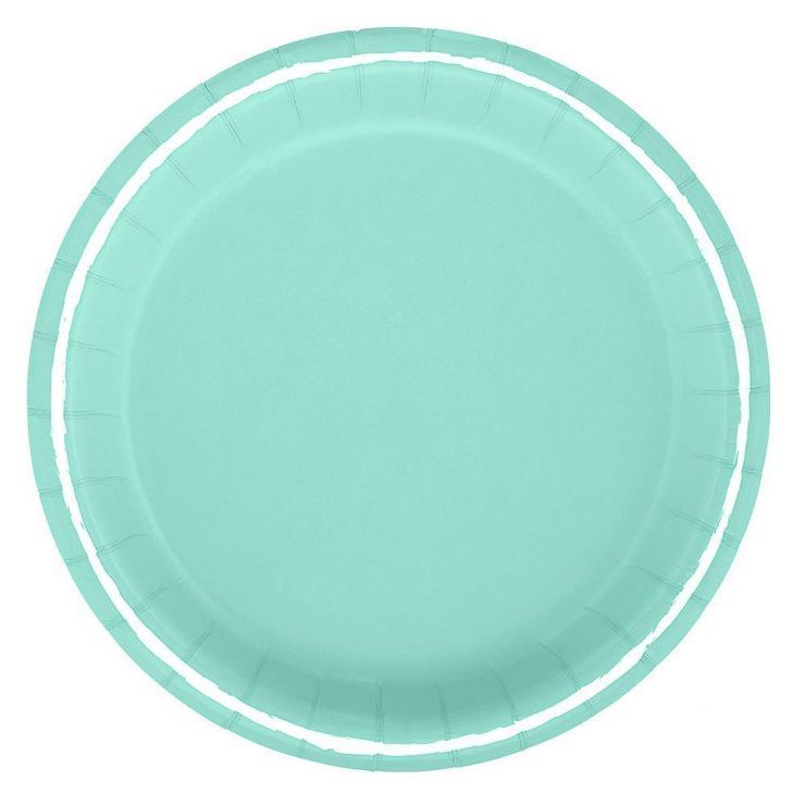 8.5" 20ct Solid Dinner Paper Plates Turquoise - Spritz™ | Target