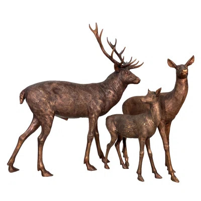 Bronze Deer Family Sculpture | Perigold