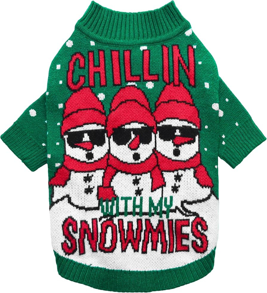 Fitwarm Chillin with My Snowmies Dog Ugly Christmas Sweater, Winter Dog Clothes for Small Dogs Gi... | Amazon (US)