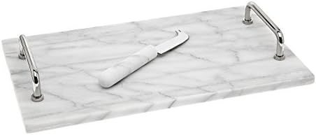 Godinger La Cucina Marble Cheese Board with Knife, 14.00L x 8.00W x 1.85H, Off-white | Amazon (US)